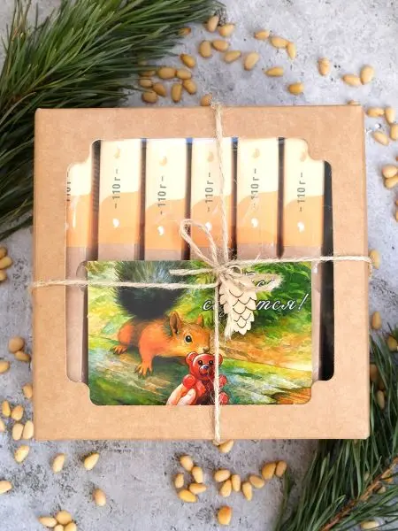 Подарочный набор мармелад с кедровыми орехами 6 шт по 110 г Подарочный набор мармелад с кедровыми орехами 6 шт по 110 г