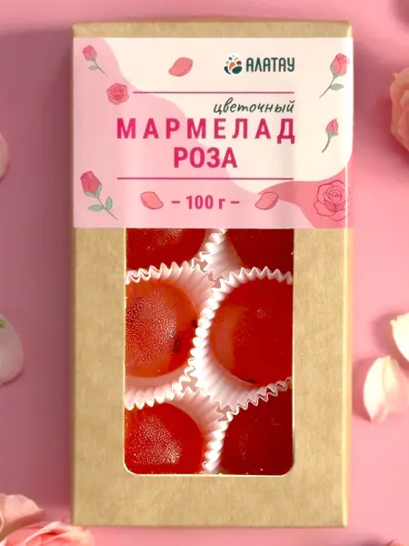Мармелад цветочный Роза в крафтовой упаковке 100 г Мармелад цветочный Роза в крафтовой упаковке 100 г